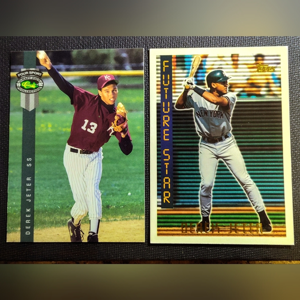 1992 Classic Derek Jeter Rookie Card #231 & 1995 Topps Future Star. Both Ex.Cond